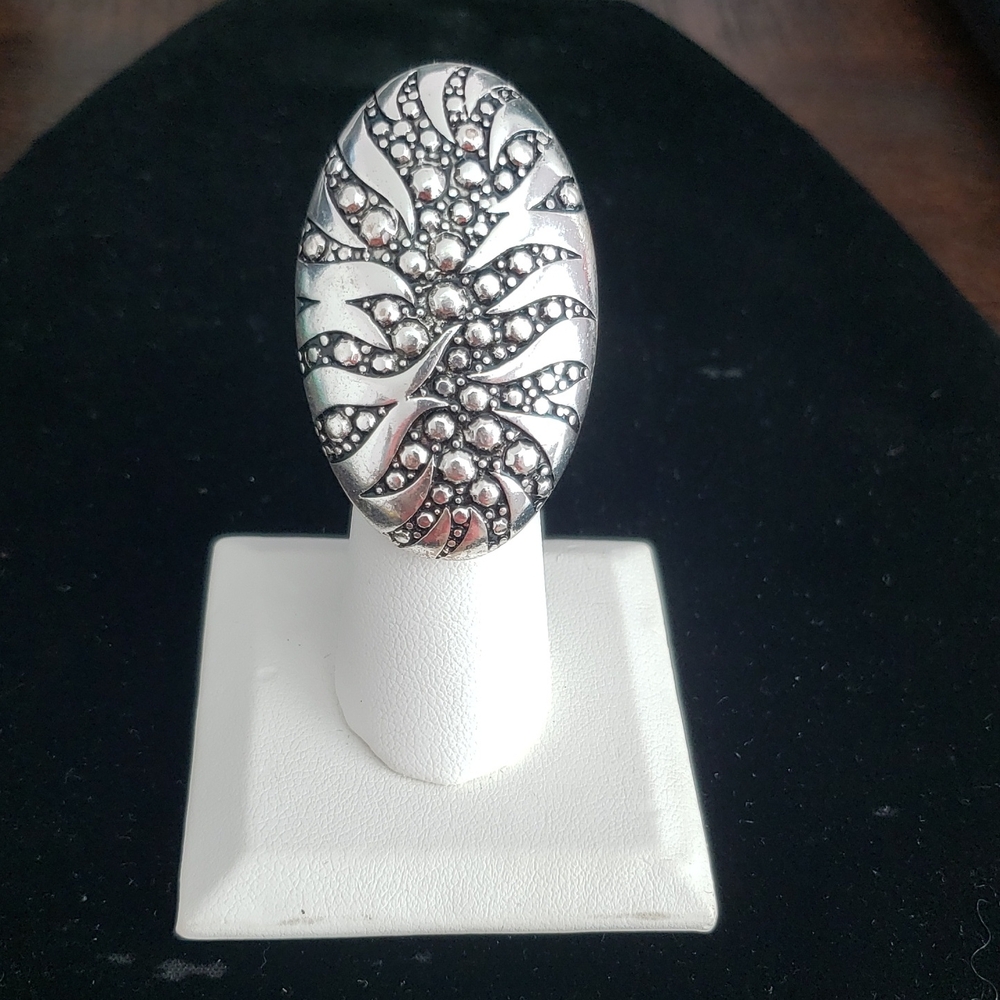 Silver and Black Statement Ring